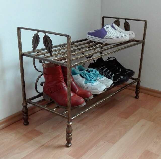 Vintage Shoe Rack Storage Solution Stand Holder Organizer 2 Tier Home Hallway Entryway Furniture - image 1