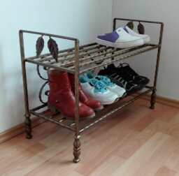 Vintage Shoe Rack Storage Solution Stand Holder Organizer 2 Tier Home Hallway Entryway Furniture