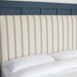 Taupe Hopsack Stripe Fabric Upholstered Headboard - Single Double King Size Super - thumbnail 3