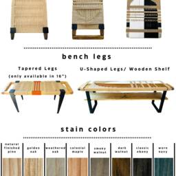Hand-Woven Entryway Bench Mcm Style End Of Bed & Mudroom Seating - Custom-Made, Multiple Sizes - thumbnail 2