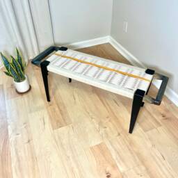 Hand-Woven Entryway Bench Mcm Style End Of Bed & Mudroom Seating - Custom-Made, Multiple Sizes - thumbnail 4