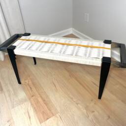 Hand-Woven Entryway Bench Mcm Style End Of Bed & Mudroom Seating - Custom-Made, Multiple Sizes - thumbnail 3