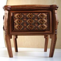 2 Oak Side Tables - Original Wood Art Design Furniture By Sava Draganov - thumbnail 2