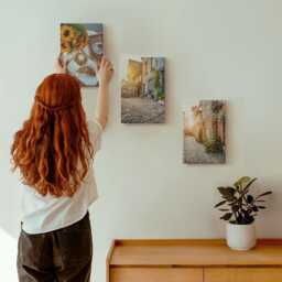 Canvas Wall Art Set Of 3 - Charming Streets With Coffee & Sunflowers, Brown Print On Canvas, Travels Hanging Piece - thumbnail 3