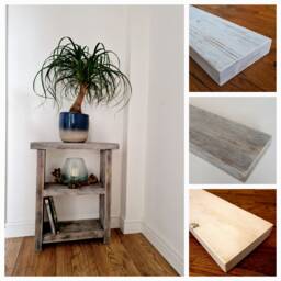Rustic Wooden Console Table With Shelf, Slim Narrow Side Hallway Table, Handmade Bookcase Rustic Grey Wash, White Wash Or Dark White
