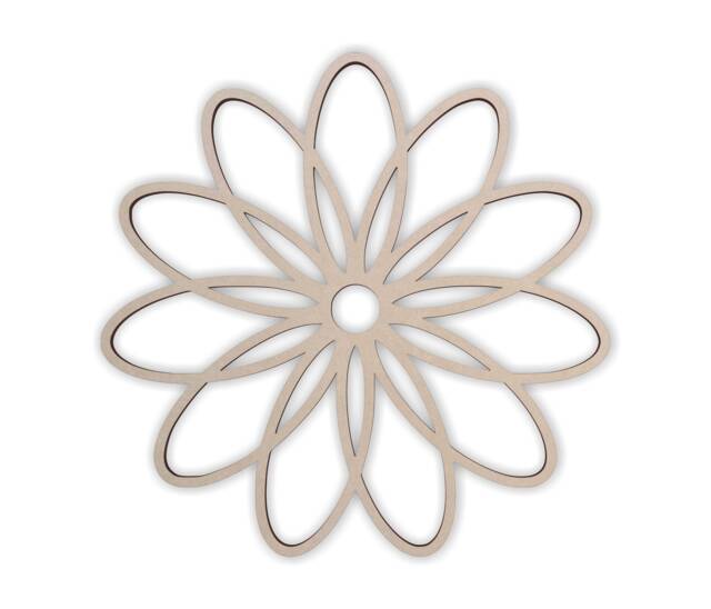 Unfinished Wooden Flower Cutout Mdf Wall Art Decor - image 1