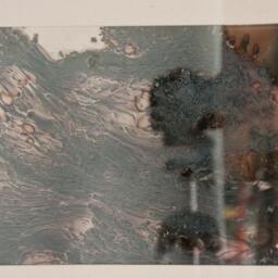 Antiqued Silvered Glass Mirror Framed Art, Vintage Wood - thumbnail 3