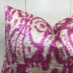 Handwoven Silk Ikat Pillow Cover, Decorative Accent - 16x16 - thumbnail 3