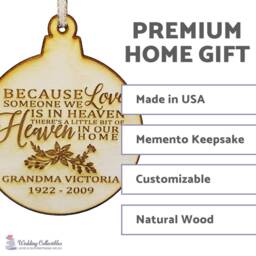 Personalized Memorial Wood Christmas Ornament - in Heaven Gifts Sympathy Loss Of A Loved One - thumbnail 2