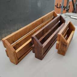 Rustic Pinewood Wall Mounted Shoe Rack With Steel Hooks - thumbnail 2