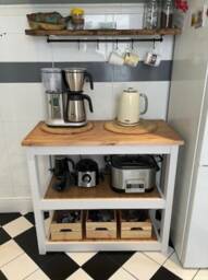 Edgely Bespoke Kitchen Island Solid Pine Top, Custom Color Choice - thumbnail 1