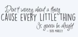 Don't Worry About A Thing, Cause Every Little Thing Is Gonna Be Alright. Vinyl Wall Decal - thumbnail 2