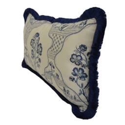 Schumacher - Marella Delft Stunning Blue Trim Cushion Cover Pillow Throw - thumbnail 2