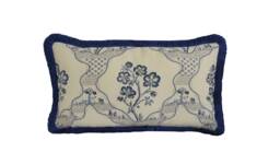Schumacher - Marella Delft Stunning Blue Trim Cushion Cover Pillow Throw - thumbnail 1