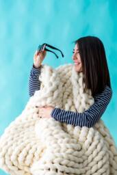 Chunky Knit Blanket, Chunky Throw, Weighted Merino Wool Blanket, Knits, Knitted Wool