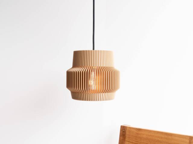 Lampshade Suspension Pendant Light Lighting Cage Wooden Diamond - Vintage & Industrial Design Sand - image 1