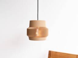 Lampshade Suspension Pendant Light Lighting Cage Wooden Diamond - Vintage & Industrial Design Sand - thumbnail 1