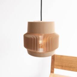 Lampshade Suspension Pendant Light Lighting Cage Wooden Diamond - Vintage & Industrial Design Sand - thumbnail 2