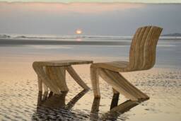 Teak Backless Bench Sustainable Shower Ottoman, Stainless Steel Spirit Song Collection - thumbnail 3