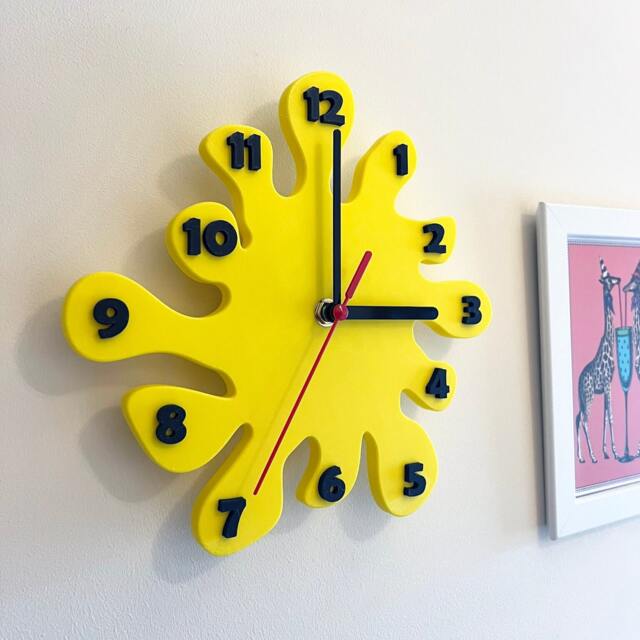 Paint Splat Clock Wall Mounted Colourful - image 1