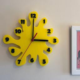 Paint Splat Clock Wall Mounted Colourful - thumbnail 3