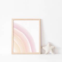 Neutral Rainbow Prints, Set Of 3, Pink Nursery Baby, Baby Girl, Playroom Girls Bedroom, Room, Wall Art, Kids - thumbnail 3