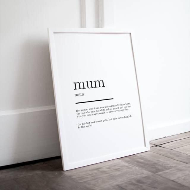 Dictionary Print For Mum, Mother's Day Print, Dictionary Style Definition Of Mother, Meaning Mum Words - image 1