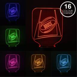 Personalised Rugby Ball Led Night Light - Color Changing Kids Room Decor - thumbnail 2