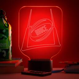 Personalised Rugby Ball Led Night Light - Color Changing Kids Room Decor - thumbnail 1