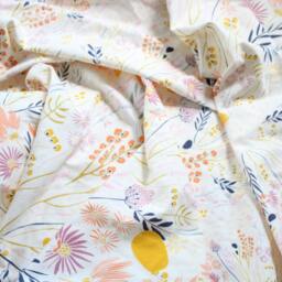 Floral Swaddle Set, Cream, Mustard, Navy, Blanket, Fall Headband & Hat Nursing Cover, Baby Girl - thumbnail 4