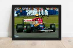 Iconic Ayrton Senna Nigel Mansell Signed - Printed Autograph Print Photo Framed Option Available Motorsport F1 Motor Sport Formula 1 One - thumbnail 1