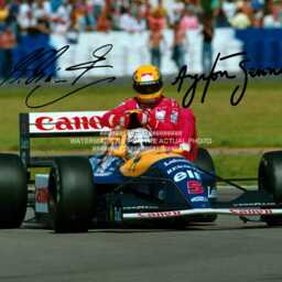 Iconic Ayrton Senna Nigel Mansell Signed - Printed Autograph Print Photo Framed Option Available Motorsport F1 Motor Sport Formula 1 One - thumbnail 2