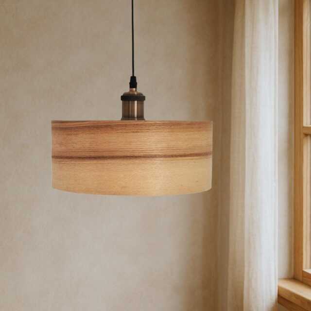 Olive Wood Ceiling Light For Kitchen Decor, Modern Chandelier Farmhouse Unique Hanging Lamp - image 1