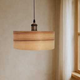 Olive Wood Ceiling Light For Kitchen Decor, Modern Chandelier Farmhouse Unique Hanging Lamp - thumbnail 2