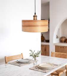 Olive Wood Ceiling Light For Kitchen Decor, Modern Chandelier Farmhouse Unique Hanging Lamp