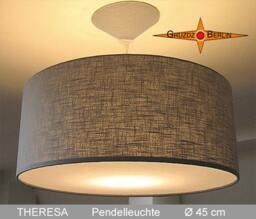 Gray Hanging Lamp Of Linen Theresa Pendant With Diffuser - thumbnail 2
