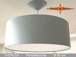 Gray Hanging Lamp Of Linen Theresa Pendant With Diffuser - thumbnail 3