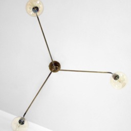 Liam - Contemporary Brass Chandelier With 3 Geometric Arms For Modern Home Decor - thumbnail 3