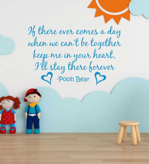 "Pooh Bear Quote Wall Decal Nursery Decor, ""Keep Me in Your Heart" - image 1