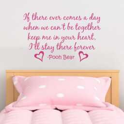 "Pooh Bear Quote Wall Decal Nursery Decor, ""Keep Me in Your Heart" - thumbnail 3