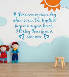"Pooh Bear Quote Wall Decal Nursery Decor, ""Keep Me in Your Heart" - thumbnail 1
