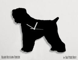 Russian Black Terrier Dog - Wall Clock Silhouette