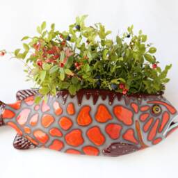Handmade Ceramic Fish Wall Vase, Home Decor, Personalized Gift - Made To Order - thumbnail 2