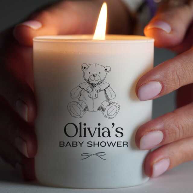 Baby Shower Soy Wax Candle - Custom Engraved Container Gift - image 1