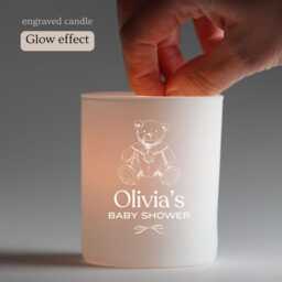 Baby Shower Soy Wax Candle - Custom Engraved Container Gift - thumbnail 2