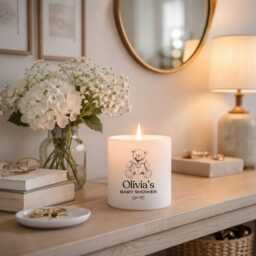 Baby Shower Soy Wax Candle - Custom Engraved Container Gift - thumbnail 3