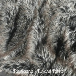 Luxury Faux Fur Throw Blanket, Black, Gray & Brown Tipped Wolf, Minky Lining - thumbnail 2