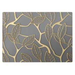 Leaves On The Branches Office Chair Floor Protector, Gray Desk Mat, Pattern Vinyl Gaming Mat - thumbnail 2