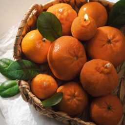 Mandarine Candle, Beeswax Orange Citrus Candles, Fruit Home Decor, Food Gift For Friend, Table Candles - thumbnail 3