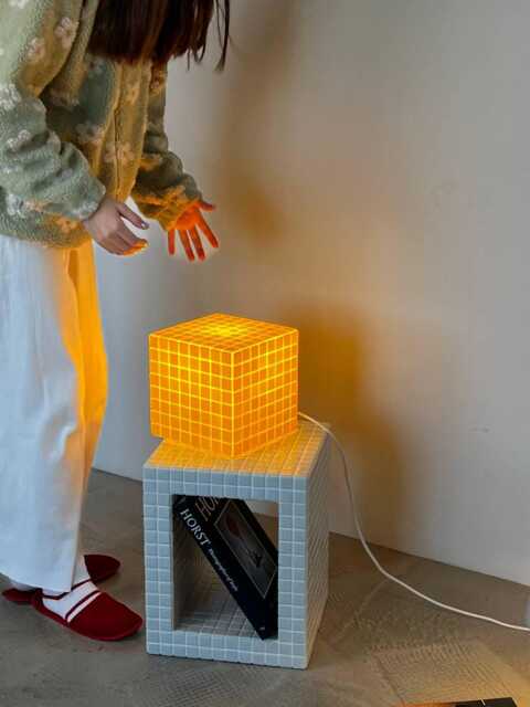 Tiled Table Lamp. Desk Handmade. Epoxy Lamp For Home. Floor - image 1